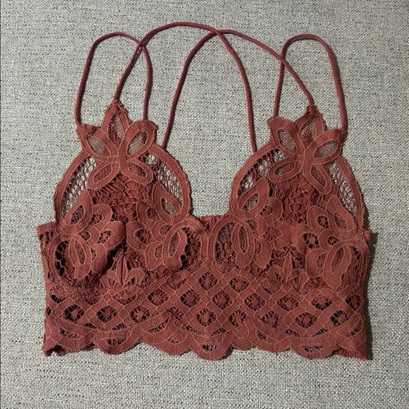 Free people Lace Bralette in Rust - Picture 2 of 4